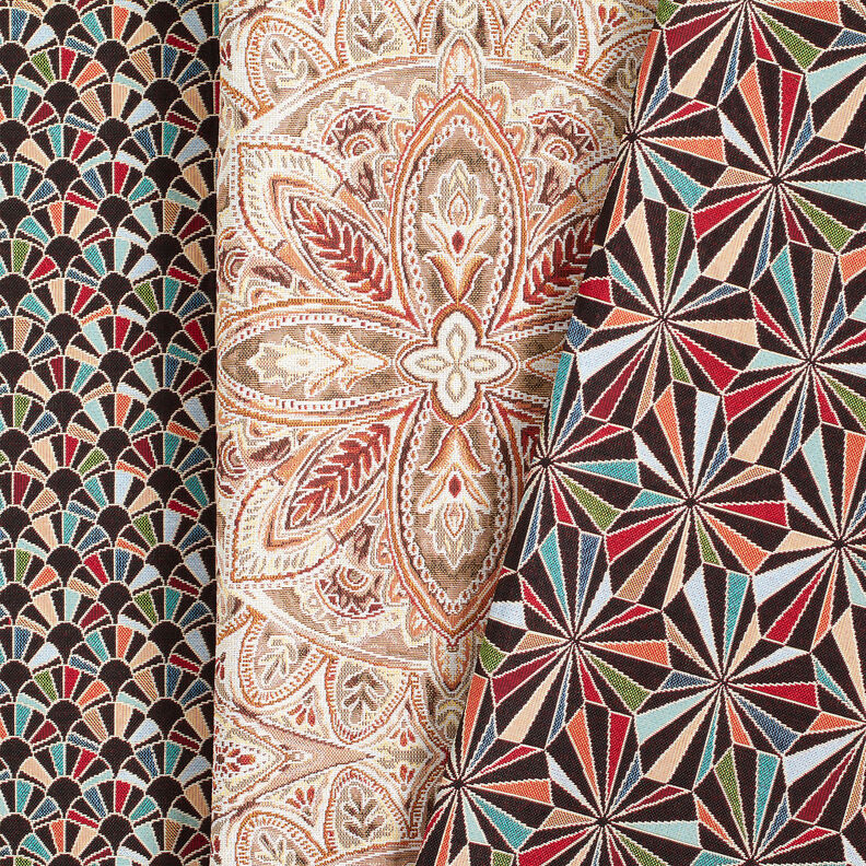 tessuto arredo gobelin Delicato mandala – bianco lana/bronzo,  image number 5