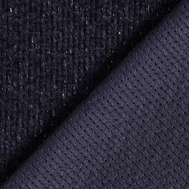 ciniglia maglia jacquard Glitter – nero-azzurro/argento effetto metallizzato,  image number 3