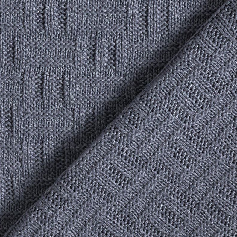 tessuto in maglia Motivo a coste spezzate – grigio blu,  image number 4