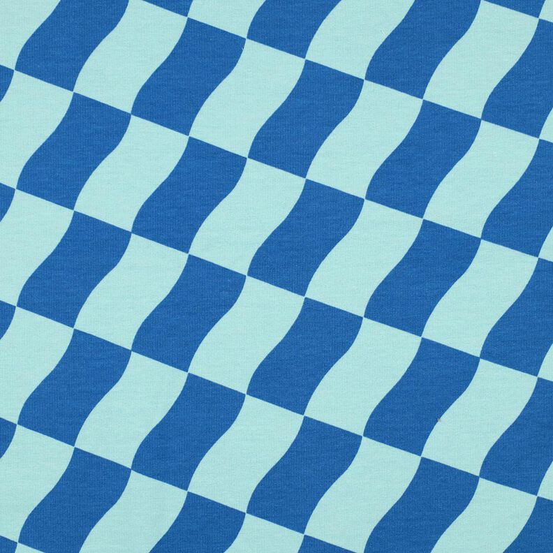 Soffice felpa a quadri ondulati | Poppy Fabrics – blu reale/blu ghiaccio,  image number 1