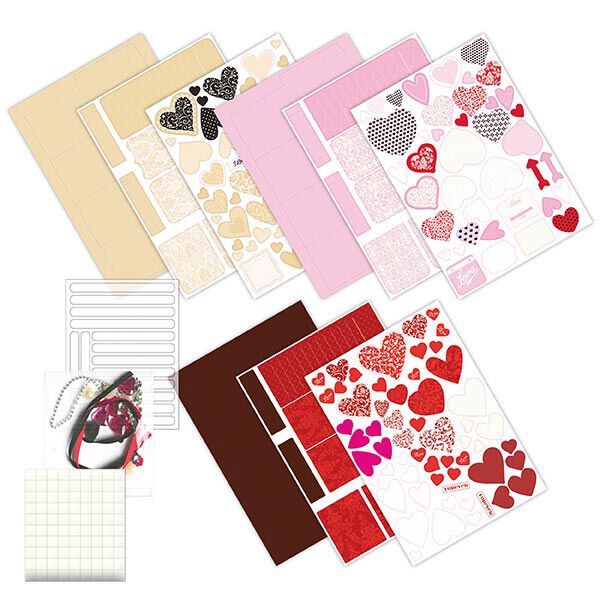 Kit per scatola pop-up fai-da-te San Valentino [ 3pezzo/i ] – rosso/pink,  image number 2