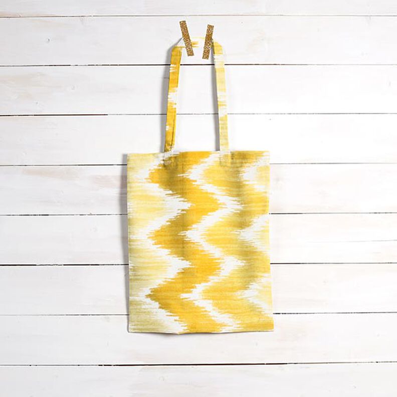 cotone rivestito, stampa ikat – giallo/bianco,  image number 7