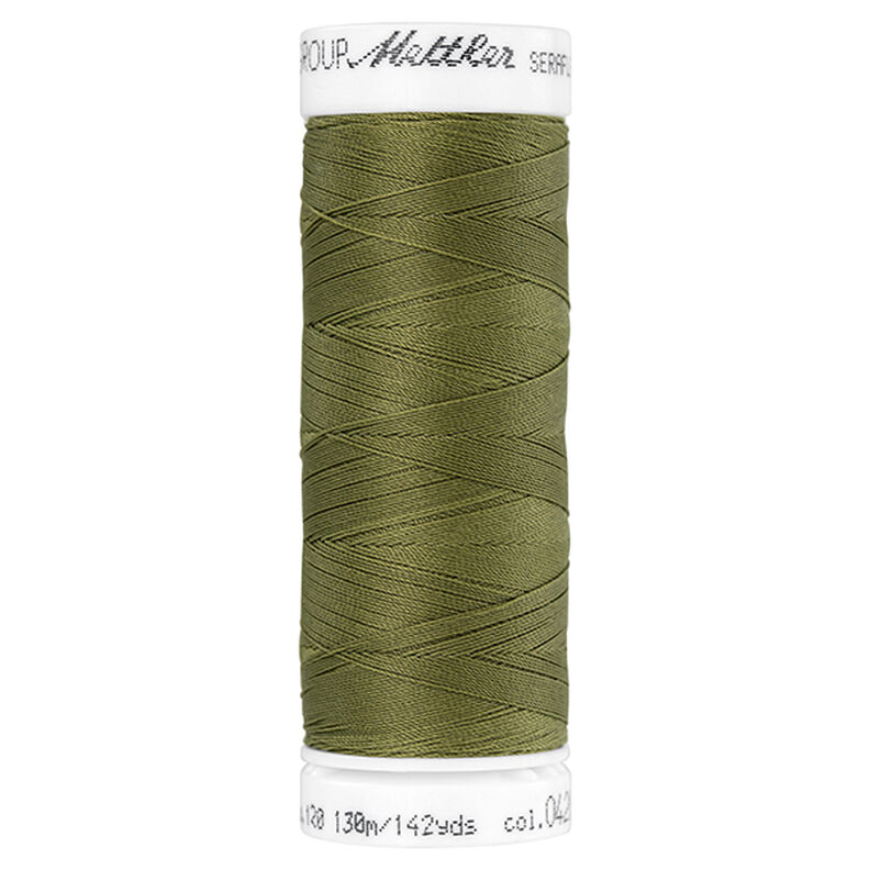 Cucirino Seraflex per cuciture elastiche (0420) | 130 m | Mettler – verde oliva,  image number 1