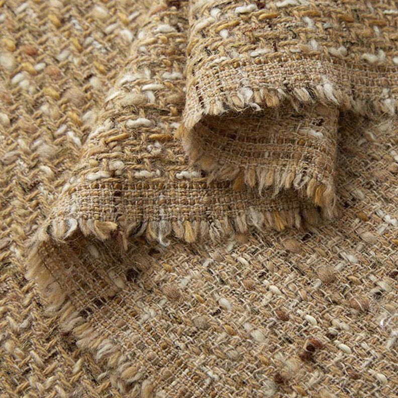 Tessuto per cappotti misto lana vergine melange – beige scuro,  image number 3