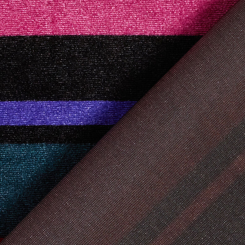 Velluto elasticizzato con righe a blocchi – nero,  image number 4