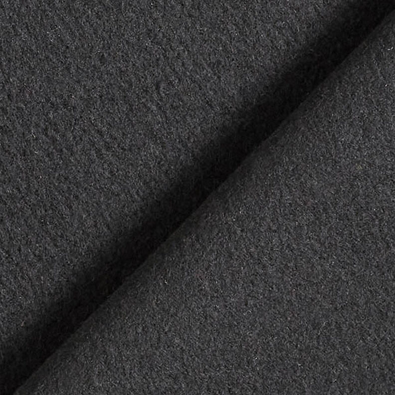 Tessuto per cappotti misto lana, tinta unita – nero,  image number 3