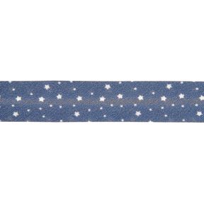 Nastro in sbieco stelle Cotone bio [20 mm] – blu marino, 