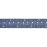 Nastro in sbieco stelle Cotone bio [20 mm] – blu marino,  thumbnail number 1