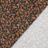 GOTS jersey di cotone fiori autunnali stampa digitale – nero/arancio pesca,  thumbnail number 3