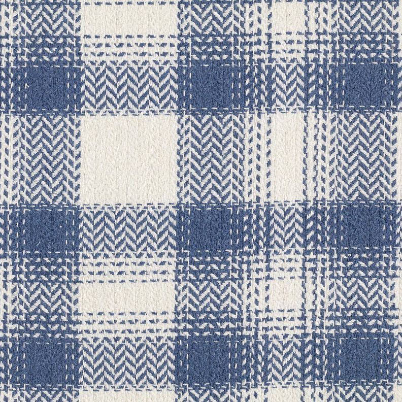 tessuto per cappotti Misto cotone A quadri – grigio blu/avorio,  image number 1