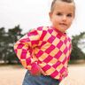 Soffice felpa a quadri ondulati | Poppy Fabrics – rosa fucsia acceso/arancio pesca,  thumbnail number 7