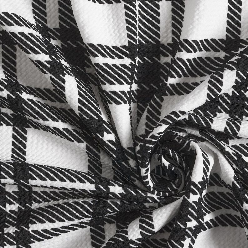 Tessuto jacquard con struttura a quadri – nero/bianco,  image number 3