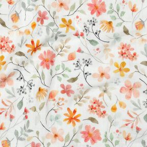 mussolina / tessuto doppio increspato prato di fiori multicolore stampa digitale | Poppy Fabrics –, 
