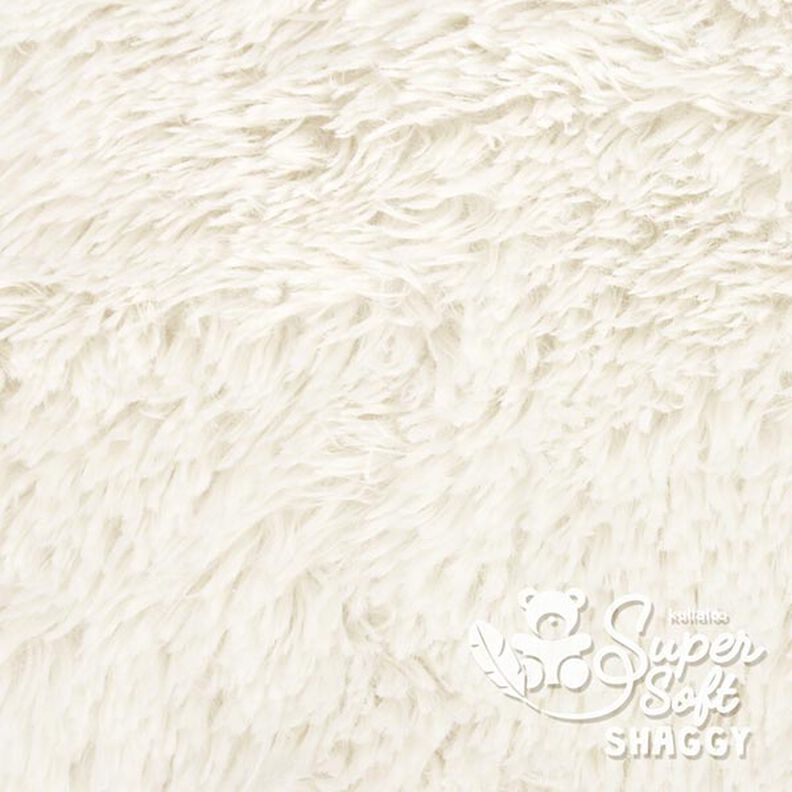 tessuto peluche a pelo lungo SHAGGY [1 M X 0,75 M | Flor: 20 MM] - bianco sporco  | Kullaloo,  image number 2