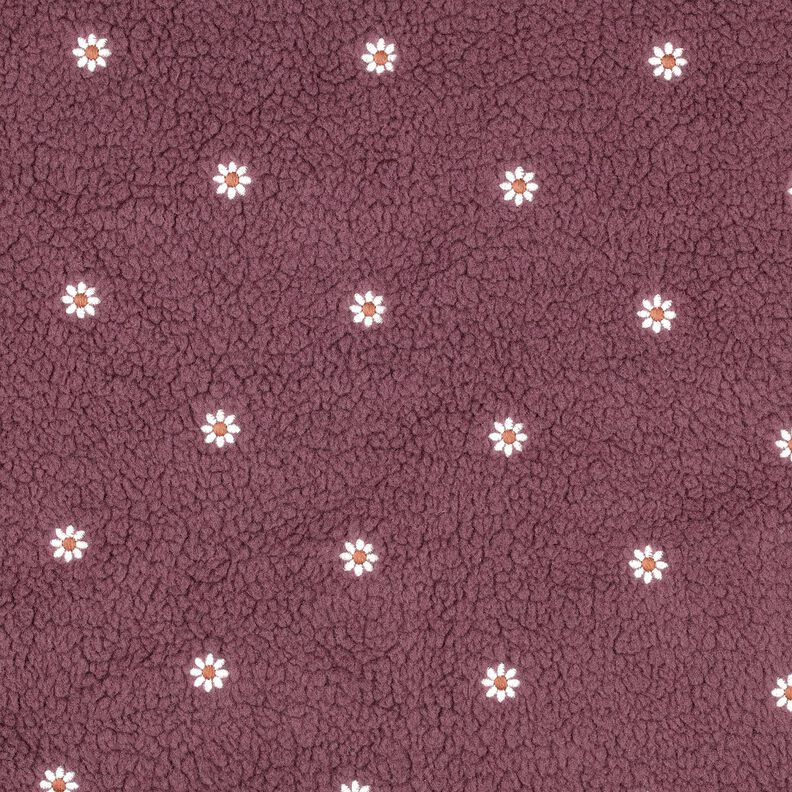tessuto peluche Fiorellini ricamati | Poppy Fabrics – rosa antico scuro, image number 1