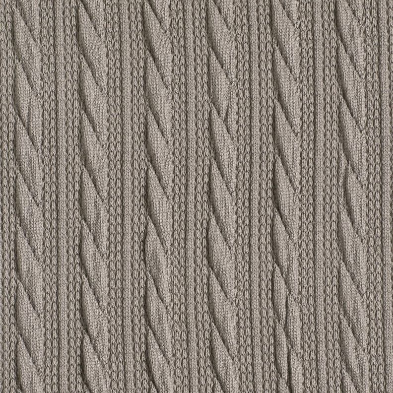 maglia cloqué Motivo a treccia – grigio seta,  image number 1