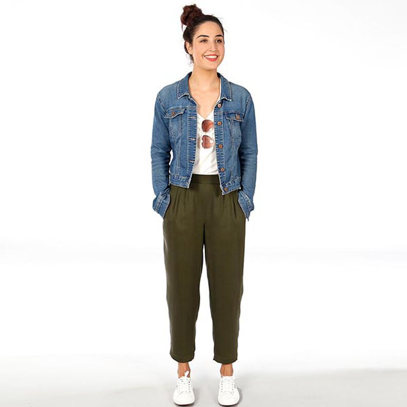 FRAU GUSTA Pantalone a forma di uovo con pinces sull'elastico in vita | Studio Schnittreif | XS-XXL,  image number 3