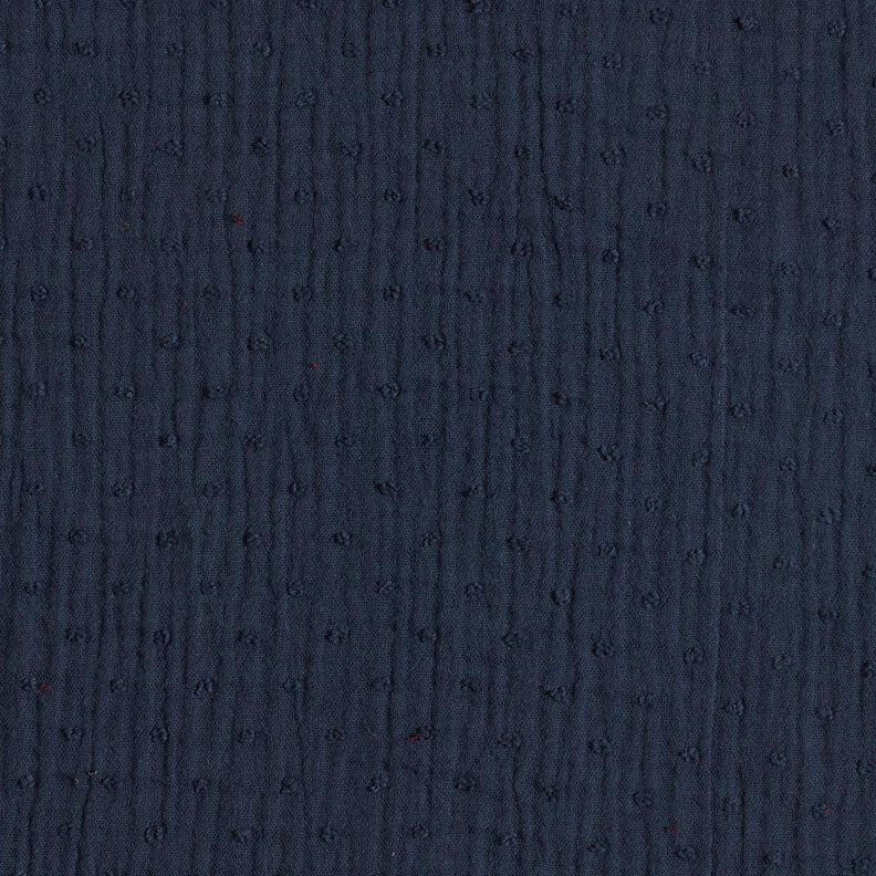 mussolina / tessuto doppio increspato dobby – blu marino, image number 1