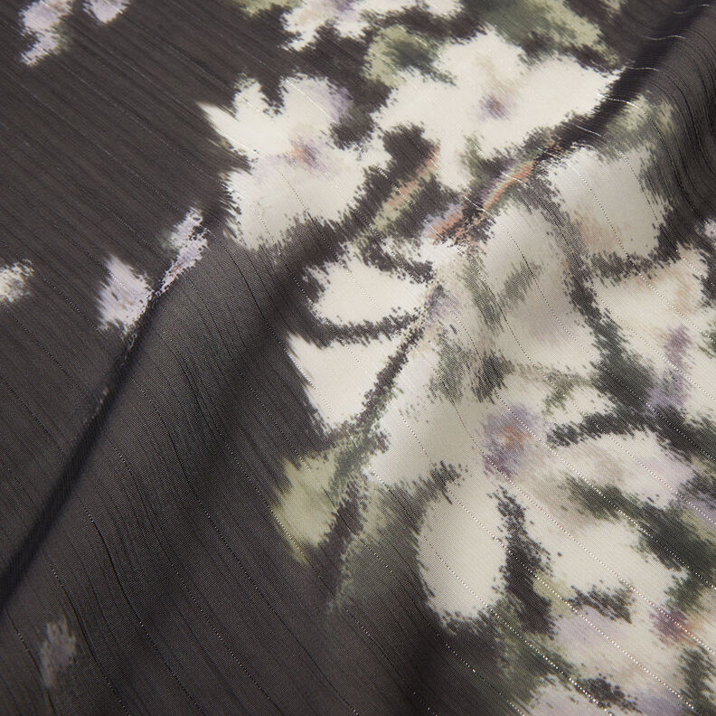 Chiffon in look batik gessato brillante – nero/bianco, image number 3