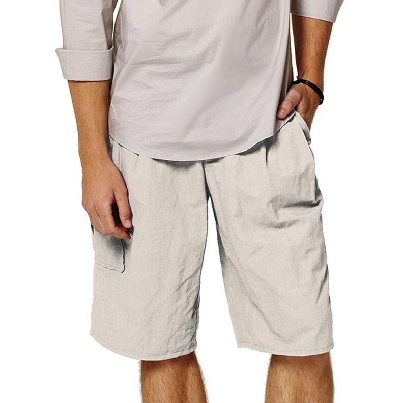 Tessuto di misto ramiè lavato a pietra, qualità pesante – beige chiaro,  image number 4