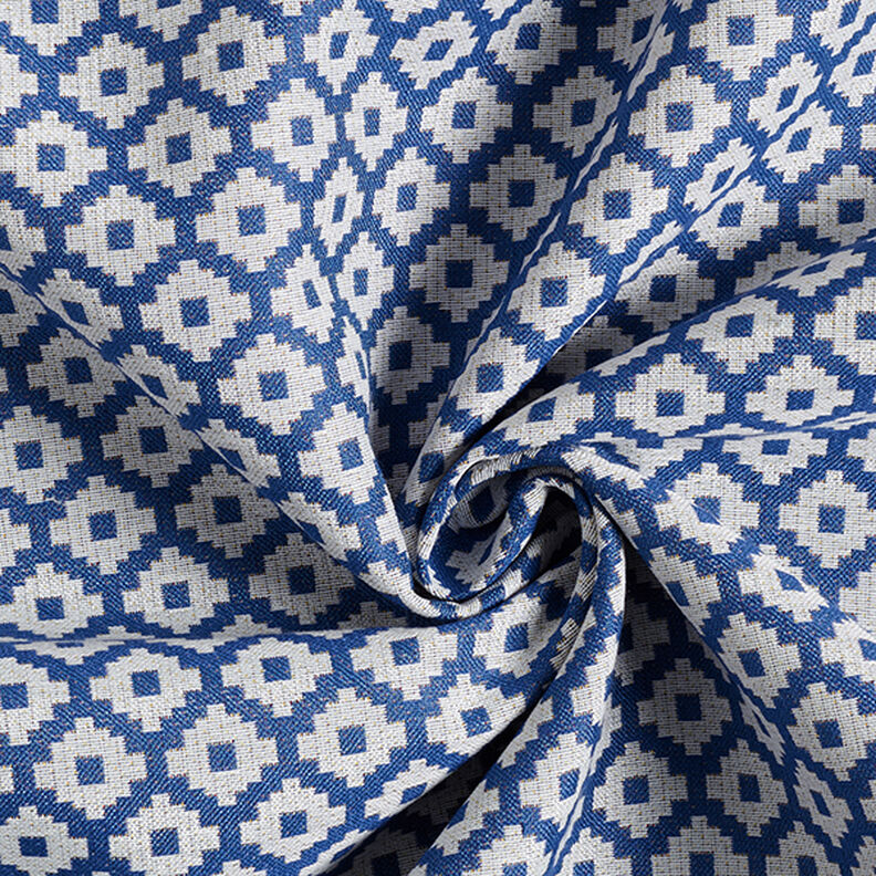 Tessuto jacquard da esterni losanghe – blu,  image number 3