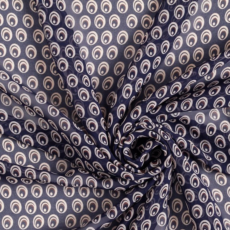 Occhio di pavone in chiffon – blu marino/blu marino,  image number 3