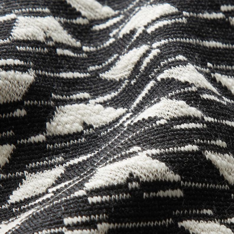 Tessuto jacquard con motivo geometrico lavorato – nero/bianco, image number 3