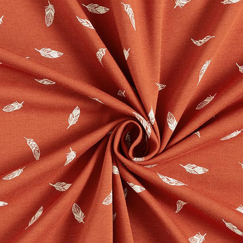 jersey di cotone, piume – terracotta,  image number 3