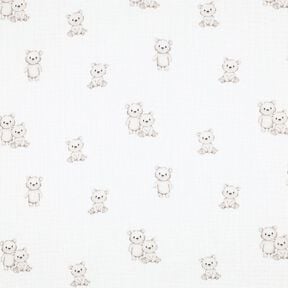GOTS mussolina / tessuto doppio increspato Simpatici orsetti stampa digitale | Poppy Fabrics –, 