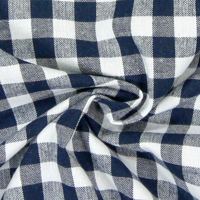 tessuto in cotone Quadro vichy 1 cm – nero-azzurro/bianco,  image number 2
