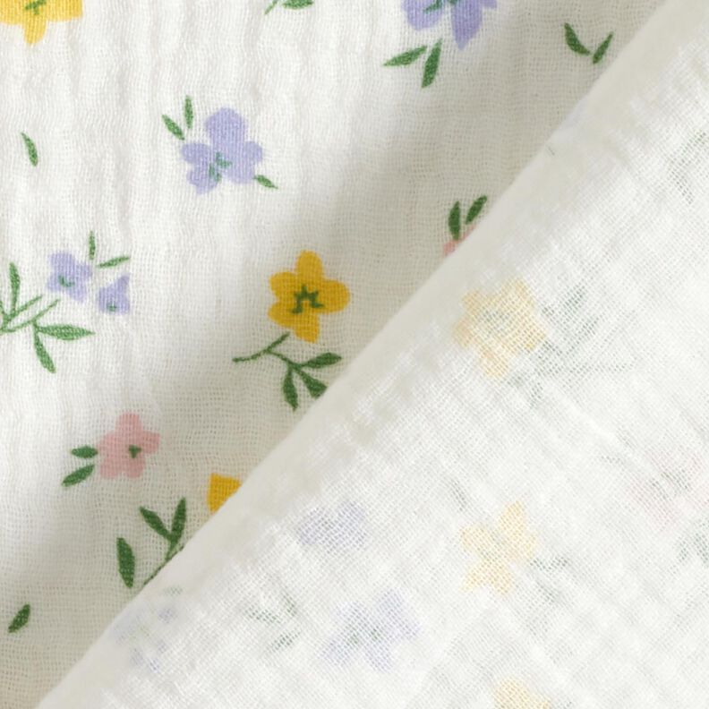 mussolina / tessuto doppio increspato Piccoli fiorellini | Poppy Fabrics – avorio,  image number 4