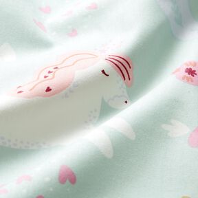 Unicorno di popeline – azzurro baby/rosa chiaro, 