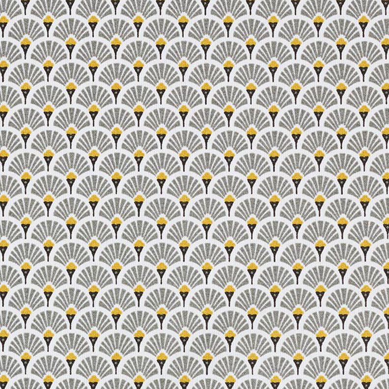Cotone laminato Piccoli ventagli – grigio,  image number 1