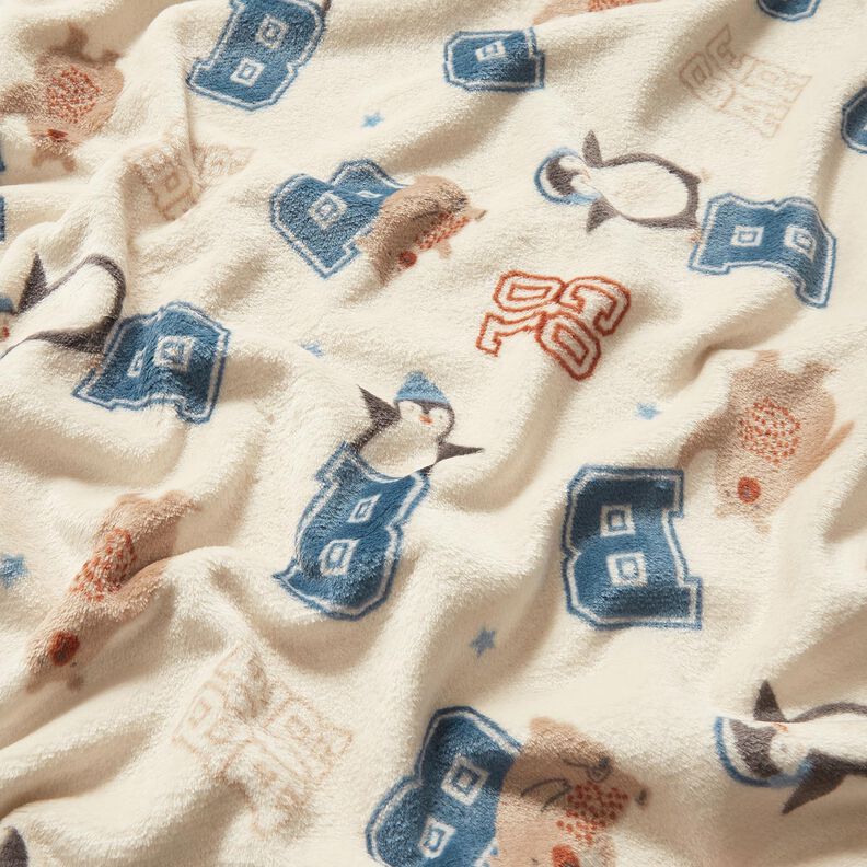 Morbido pile Giacca collage in stile – beige chiaro/blu, image number 2