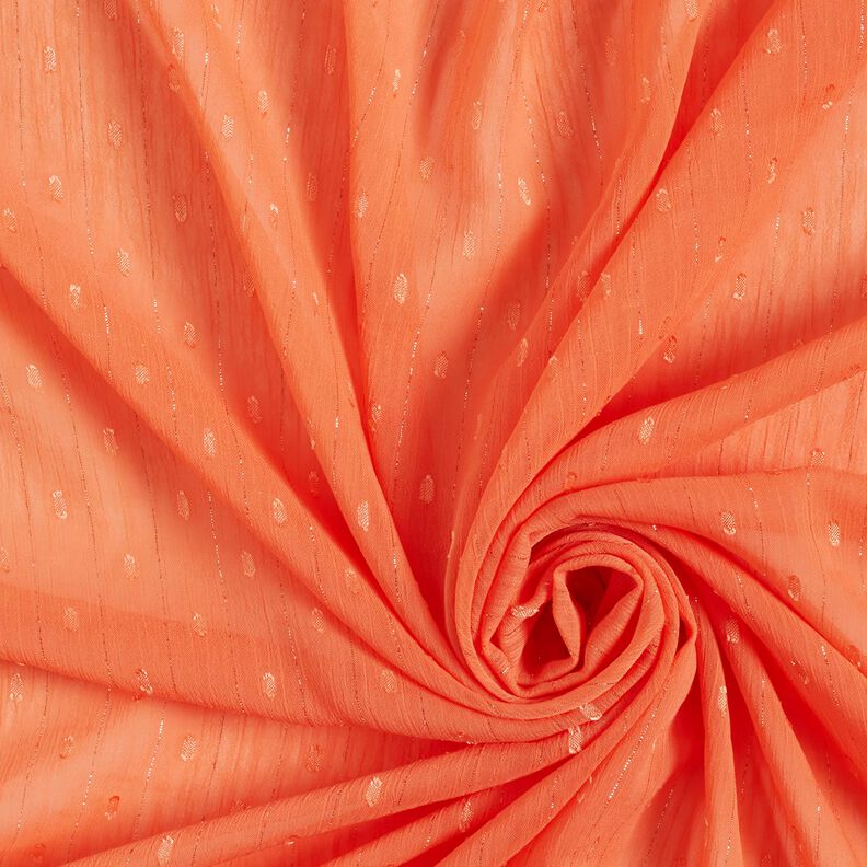 Chiffon Dobby gessato metallizzato – arancio pesca/argento effetto metallizzato,  image number 3