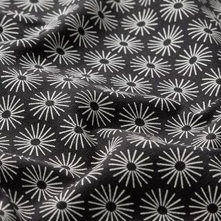 jersey di cotone, brillano i fiori – nero, 