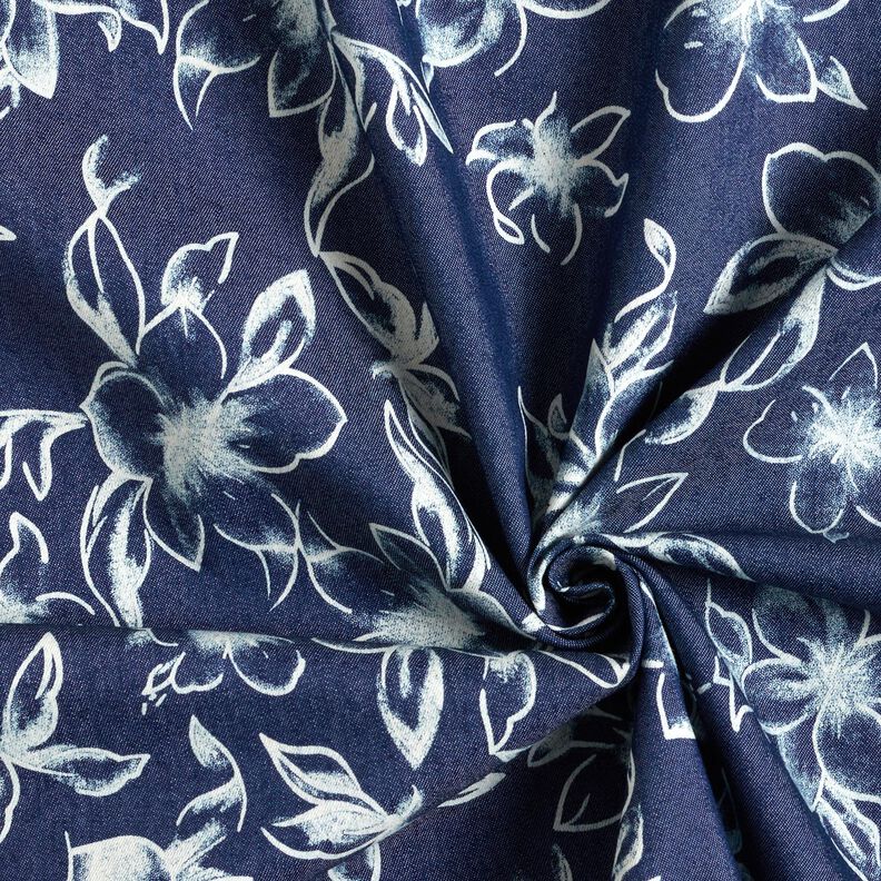 chambray Fioriture estive – blu marino/bianco lana,  image number 3