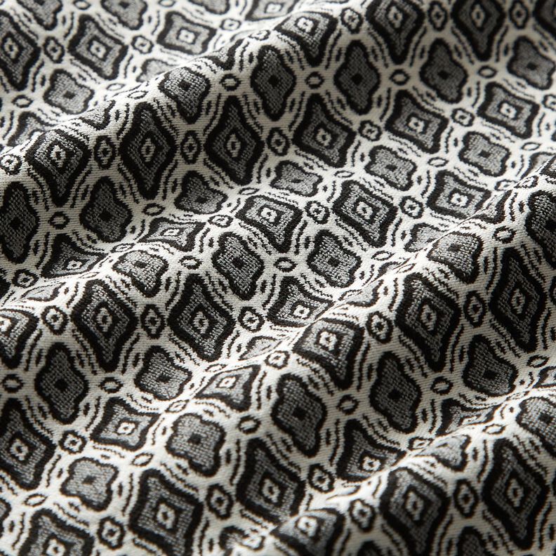 stretch Jacquard misto viscosa Finissime losanghe – bianco lana/grigio,  image number 2