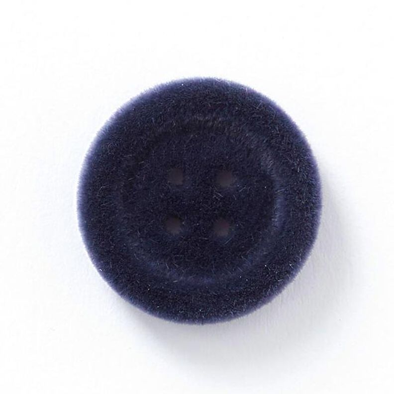 bottone velluto, 4 fori – blu marino,  image number 1