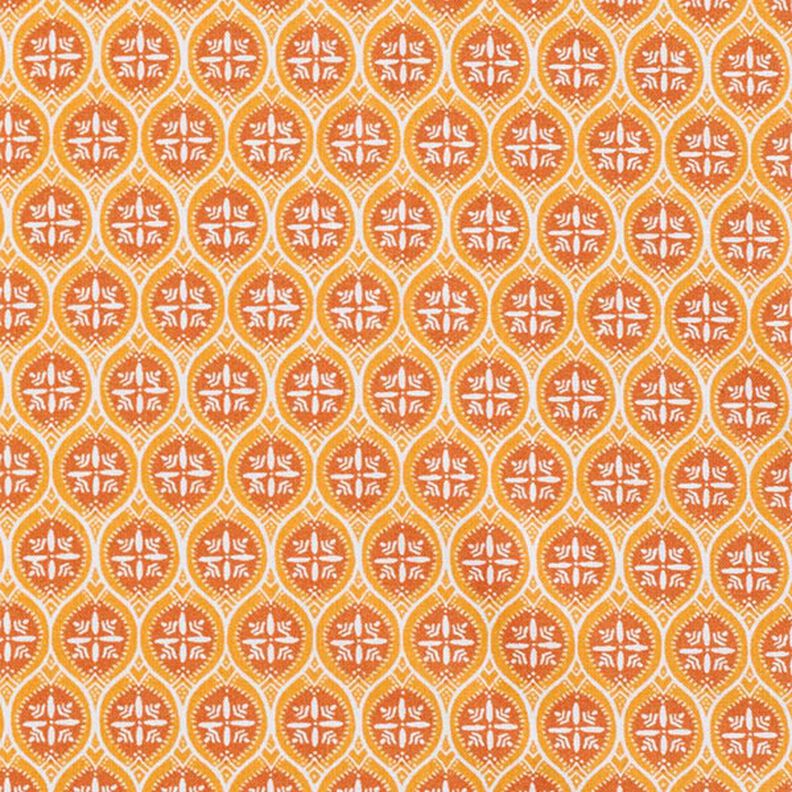 Cretonne di cotone Motivo ornamentale a mattonelle – arancione,  image number 1