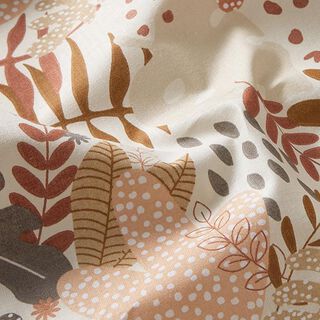 tessuto in cotone cretonne Piante astratte della giungla – terracotta/albicocca, 