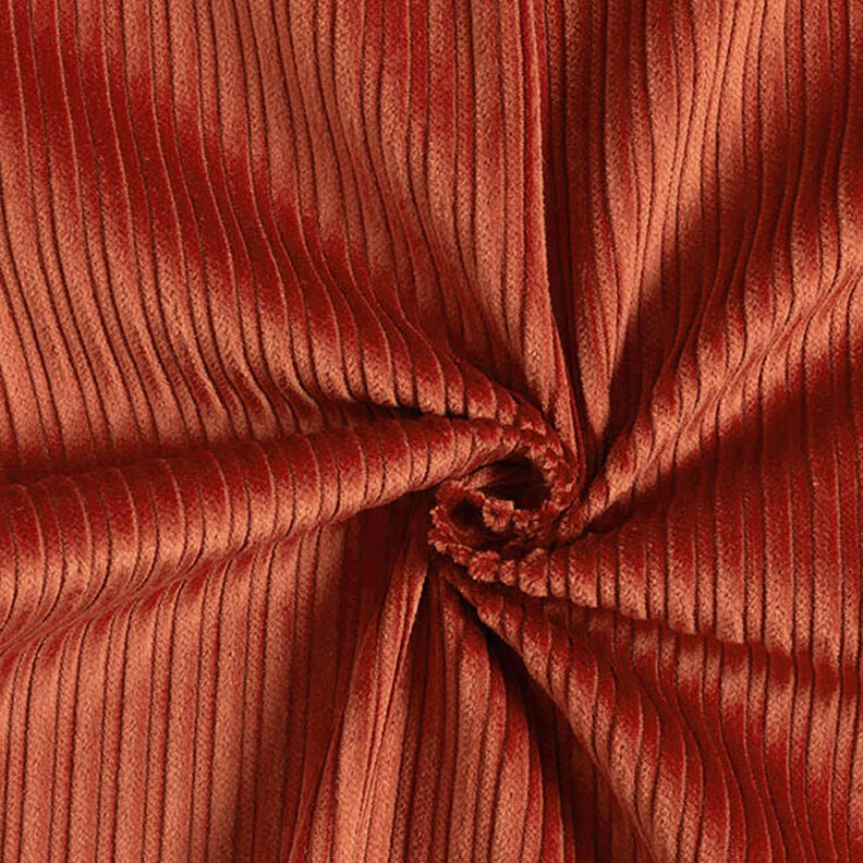 Velluto a coste fantasia largo e stretto – terracotta,  image number 1