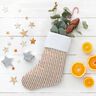 tessuto arredo mezzo panama Righe con stelle – naturale/rosso borgogna,  thumbnail number 6
