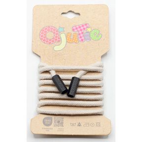 Cordoncino in cotone incl. capocorda [1,15 m | Ø 5mm] – naturale, 