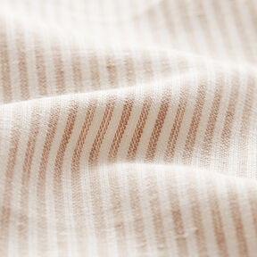 misto cotone-lino righe sottili – beige/bianco lana, 