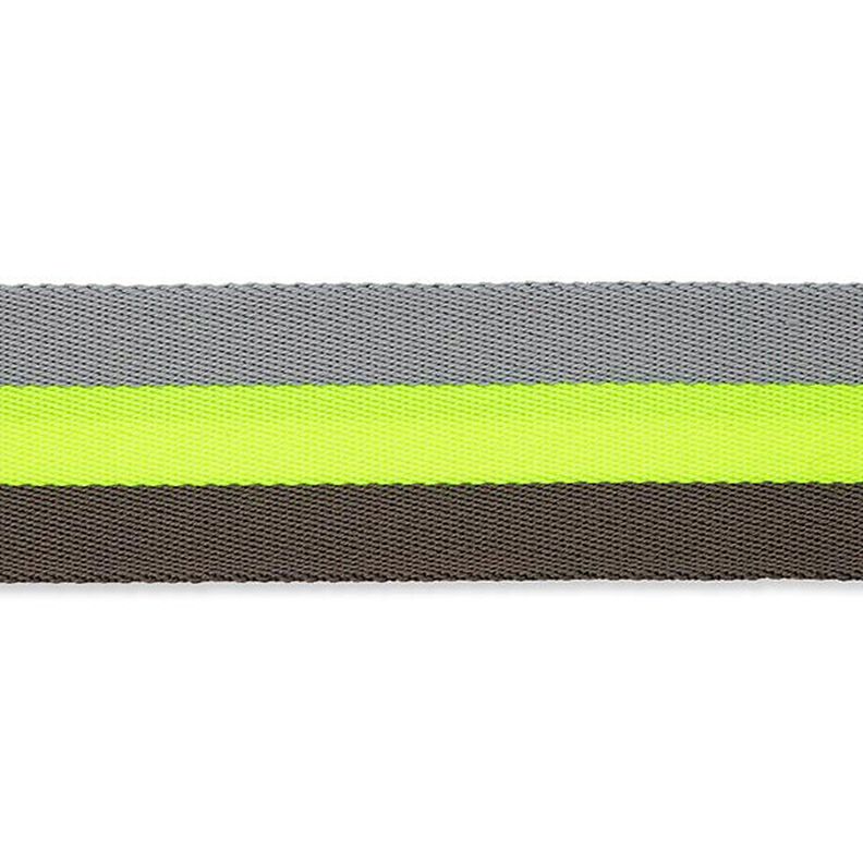 nastro gros-grain per borse, neon [ 40 mm ] – giallo neon/grigio,  image number 2