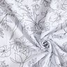 mussolina / tessuto doppio increspato Prato fiorito dipinto – bianco/nero,  thumbnail number 3