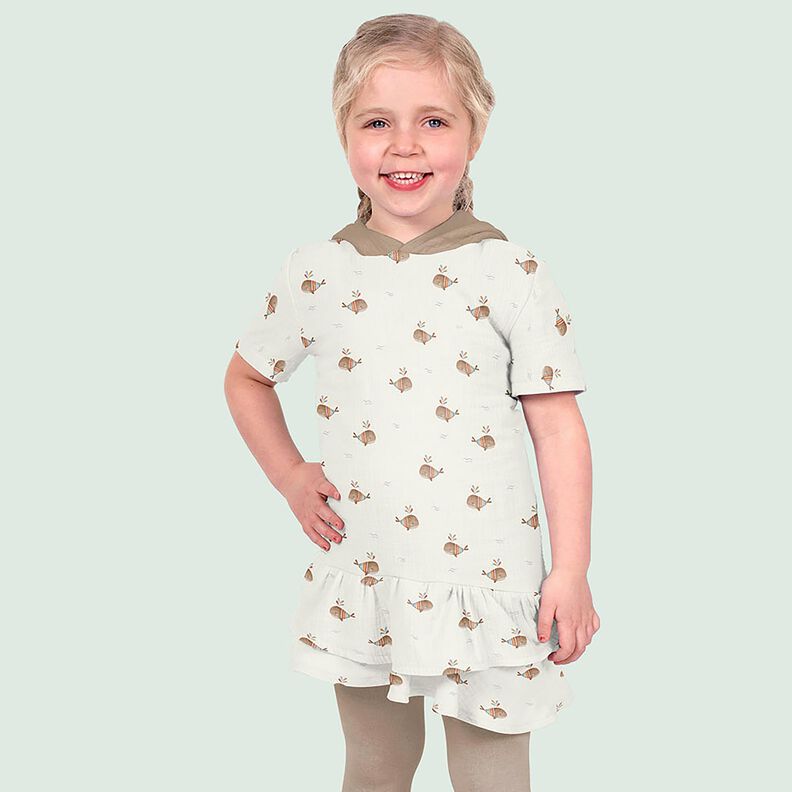 mussolina / tessuto doppio increspato Balena striata stampa digitale – avorio,  image number 6