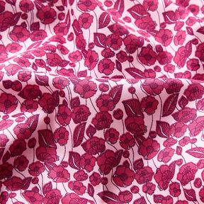 popeline di cotone Tralci di fiori – rosa chiaro/porpora, 