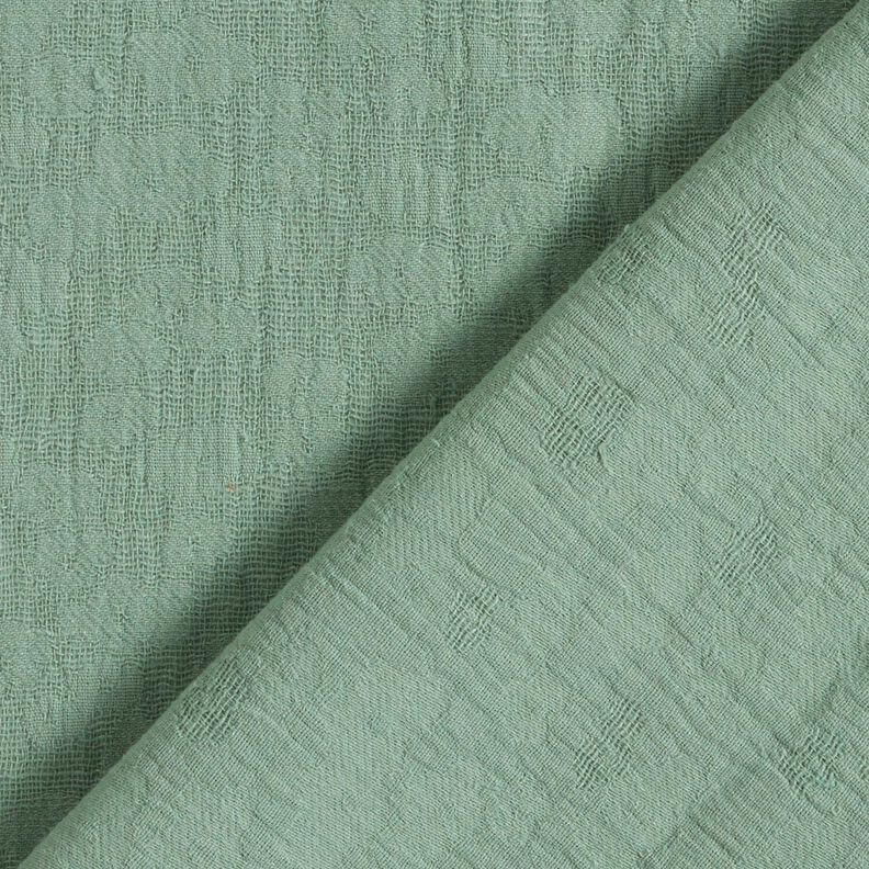 mussolina / tessuto doppio increspato Jacquard Fiori – canna palustre,  image number 1